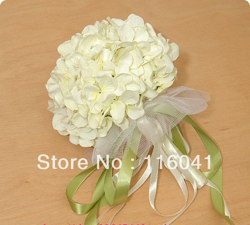 Free Shipping Ivory flower with ribbon Wedding bridal throw bouquet Bridal Bouquet Bridesmaid bouquet