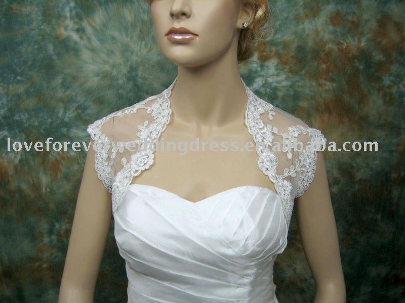 FREE SHIPPING Ivory Lace Short Sleeve Wedding Bolero Jacket Custom Made