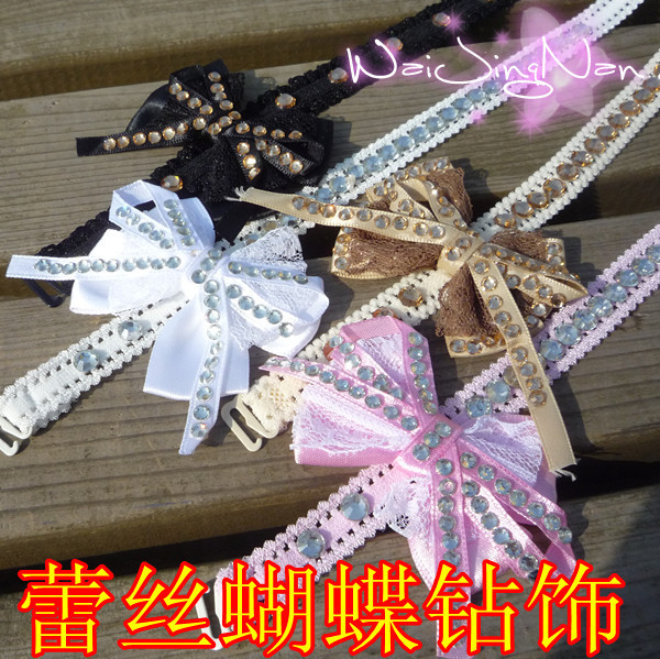 Free shipping J202 lace bow halter-neck shoulder strap sexy shoulder strap bra shoulder strap
