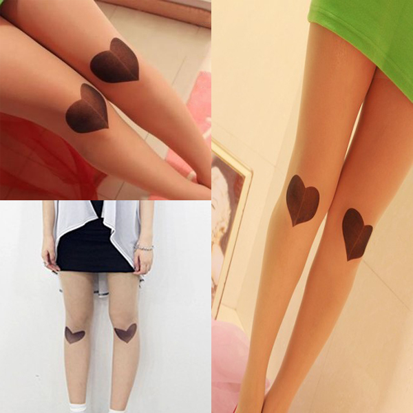 Free Shipping Japan Tattoo Fashion Love heart Tattoo Stockings Sunscreen Sexy Pantyhose