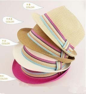 Free shipping Japanese style fedoras sunbonnet knitted small fedoras jazz hat strawhat female summer