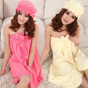 Free Shipping Japanese style sexy sleepwear bathrobe bath towel tube top bath skirt summer women's toweled female bathrobe
