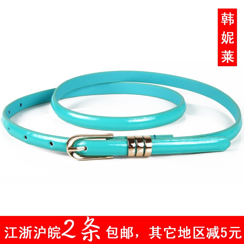 Free Shipping Japanned leather candy color thin belt female all-match women's strap Women decoration fashion