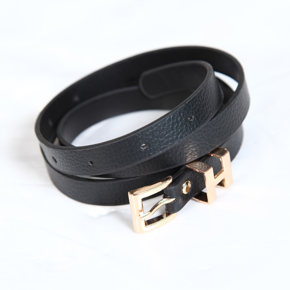 Free shipping Japanned leather women's belt PU thin belt fashion all-match black cronyism decoration strap