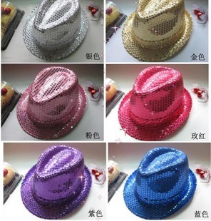 Free Shipping Jazz hat child adult sexy paillette hat all-match performance cap performance cap 18a
