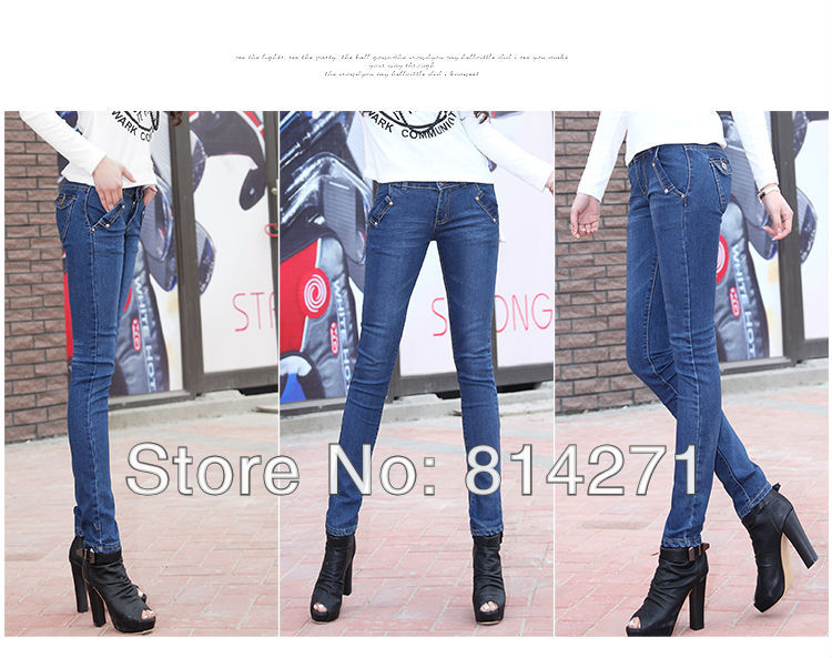 free shipping jeans women 2013 Wholesale & retail  Women Fashion skinny pants sexy tight pencil brand denim low waist jeans 309