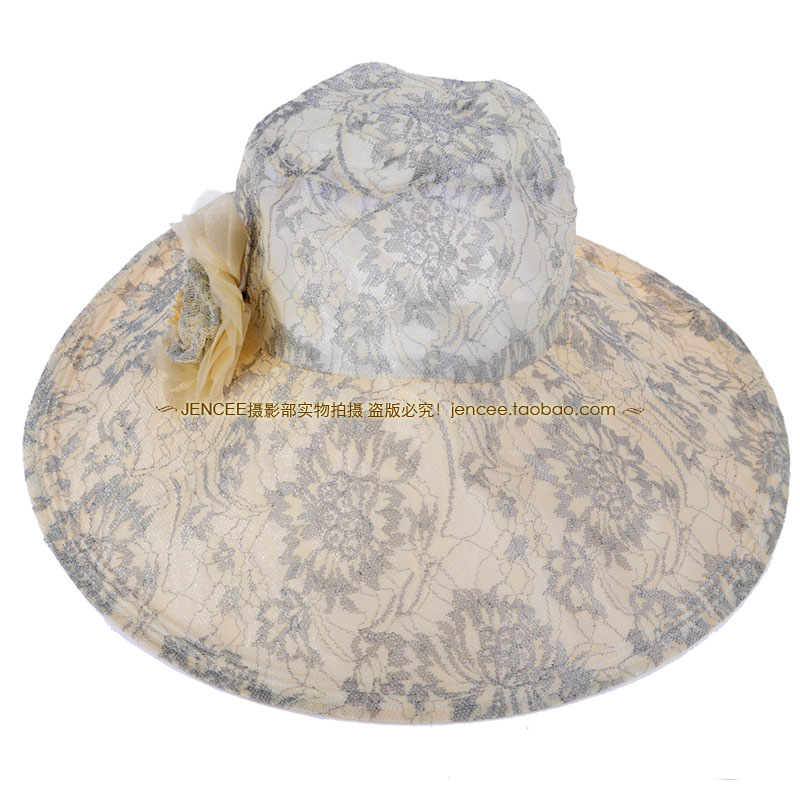 free shipping Jencee sunbonnet anti-uv big hat along mercerizing sun hat female 65225 mini order 15usd