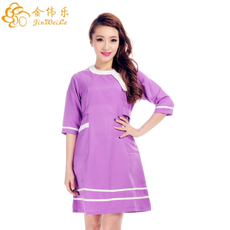Free shipping !JinWeiLe beautician overalls new beauty salon clothing summer wear uniforms MR011 beauty