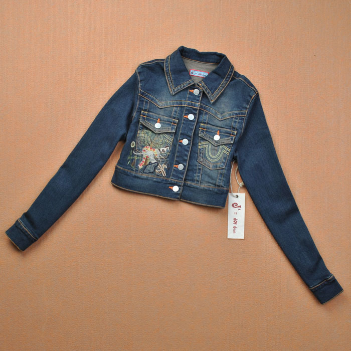 Free Shipping Joyjeans autumn embroidery long-sleeve women's denim outerwear short jacket denim coat female Christmas