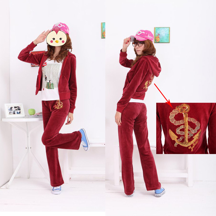 free shipping Juice spring and autumn velvet casual sports sweatshirt set yoga at home service j10906 women suit
