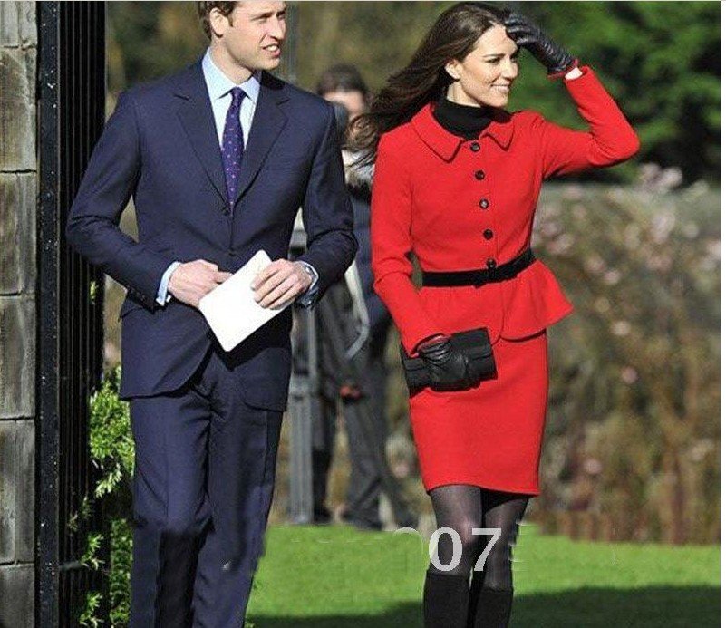 Free Shipping Kate Middleton Red Slim Bride Suit Fashion Ladies Business Suit Autumn Women's Outwear dfgt