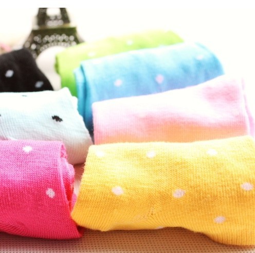 Free Shipping Kawaii 20 pairs/lot Solid Candy Color Dots,Love Hearts&Stripes Cotton Socks Women's Socks Slippers Socks Wholesale