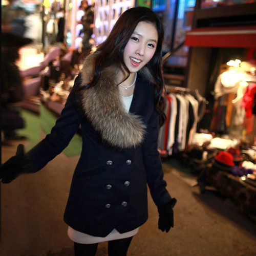 Free Shipping keco0012# 2012 Winter new South Korea fashion double breasted woolen long overcoat