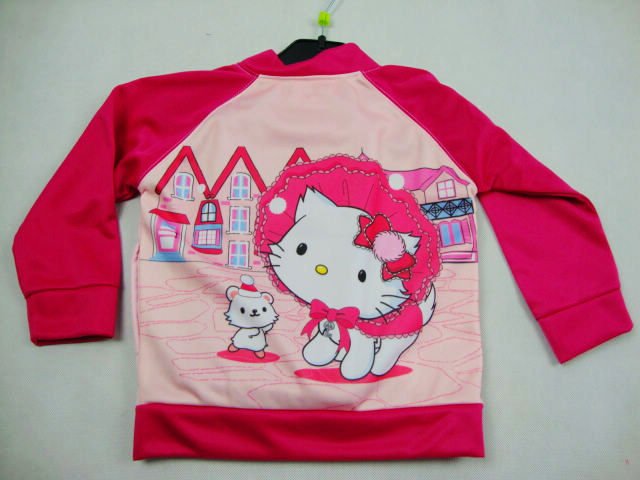 free shipping kids girls jackets kitty pink