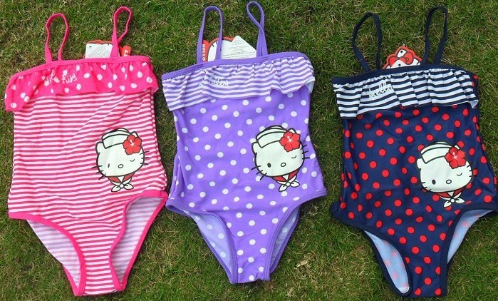 free shipping kids girls swim costume swimming bathers girl swimmers Hello Kitty  Three color
