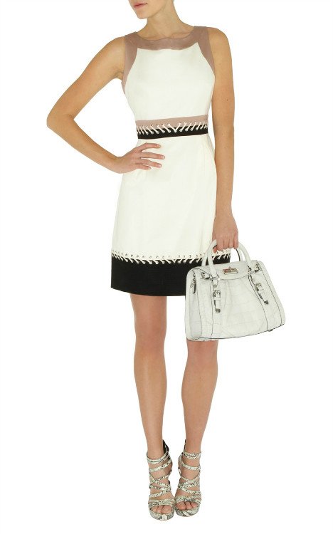 Free shipping KM Ladies' Colourblock dress with lacing (DN120)