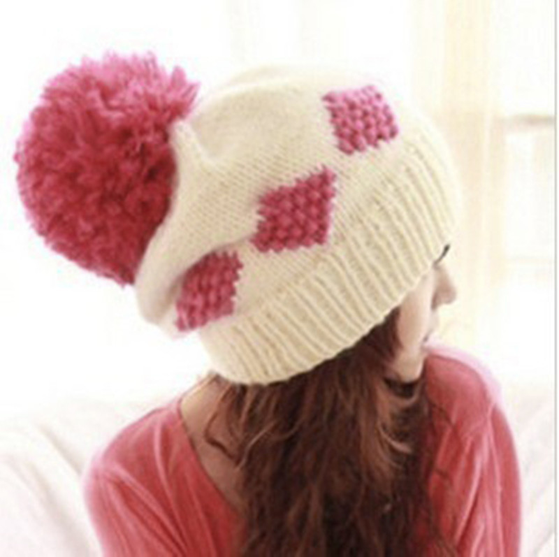 Free shipping, Knitted hat female winter ball hat autumn and winter knitted hat