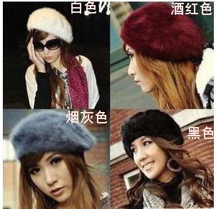 Free shipping.Knitting Wool Hat for Women Caps Lady Rabbit hair beret hats autumn and winter Wool cap,Warm hat MZ0003