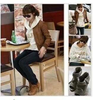 Free shipping Korea latest style Fashion Faux Leather womens coat