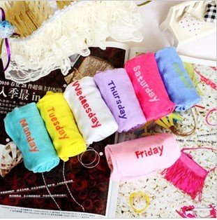 Free shipping   Korea style  letter  seven days a week socks  Every day a double 14pairs/lot   A pack of 7 double