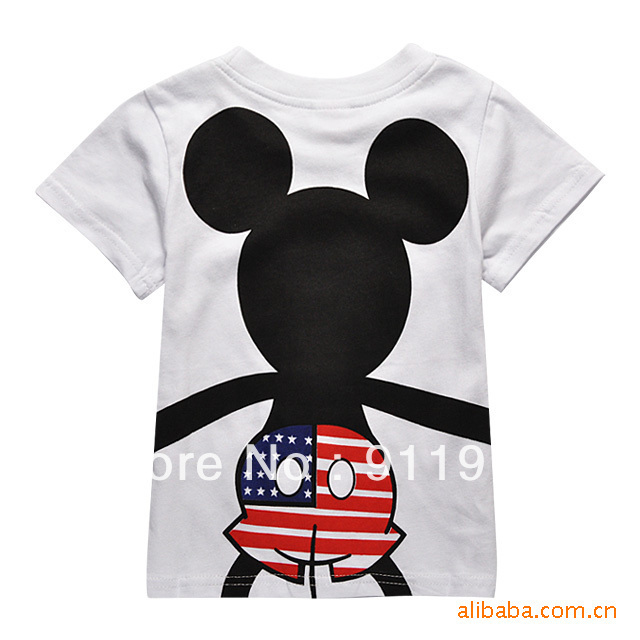 Free shipping Korea Style Lovely Mickey Kids Cotton Tshirt Children Clothes