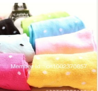Free shipping Korean cute dot candy color women short socks, cotton socks Ladies Socks