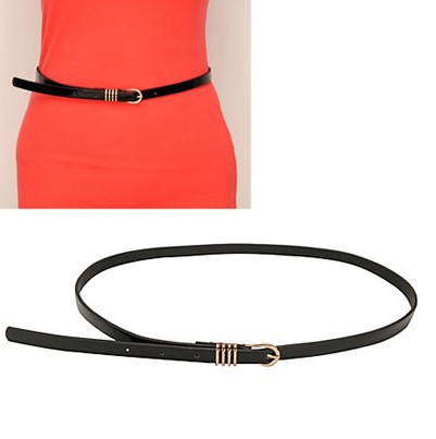 Free Shipping ! ! Korean Exquisite Fashion PU Leather Fluorescence Thin Design Belt(Black,Plum Red,Peak Green,Green,White)