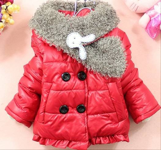 Free shipping Korean fashion large lapel girls jacket coat Sherpa children cotton-padded jacket  kids winter outerwear overcoat
