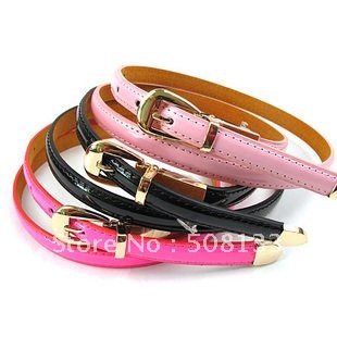 Free shipping korean fashion woman wholesale candy color leather buckle thin 8 colors waistband belt