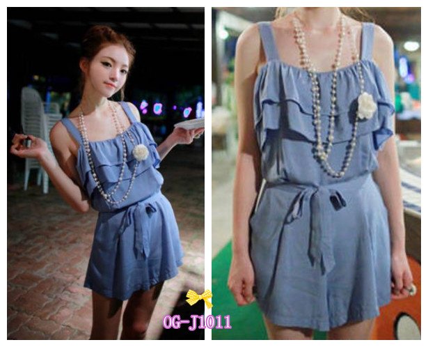 free shipping Korean style  2012 new hot popular cute pockets Jumpsuit  short , picture color free size