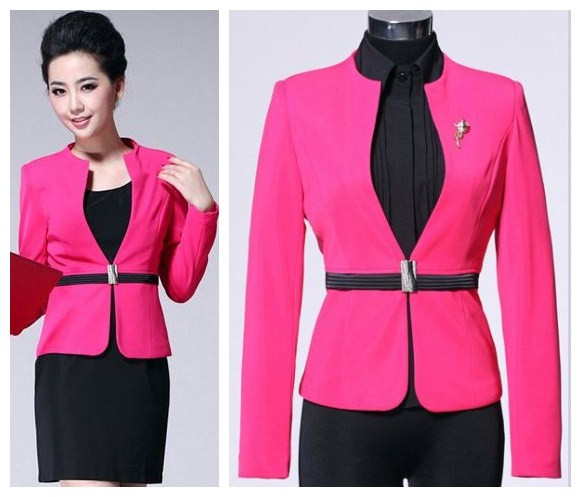 Free shipping Korean style 2012 women outerwear  female career dress set plus size clothing blazer women suit 1color S~XXL sizes