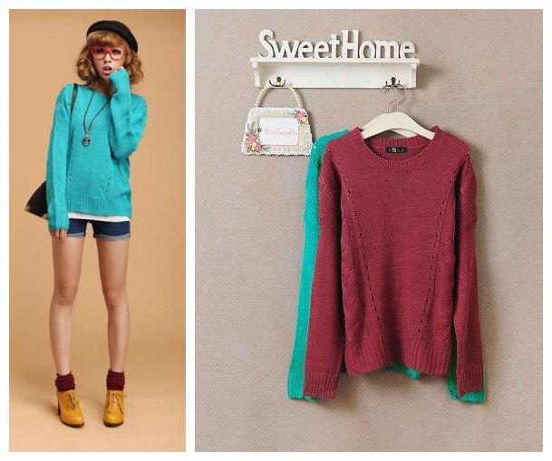 Free shipping Korean style 2012 women's hot-selling clothing autumn sweet twisted all-match loose sweater 2 colors F size