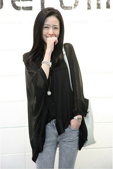 Free Shipping Korean Style Bt-wing Sleeves Irregular Lap Loose Chiffon Shirt, Fashion Women's Dresses+Wholesale/Retail/Drop Ship