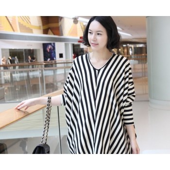 Free shipping Korean Style Fashion Stripe Maternity T-shirt Black&White
