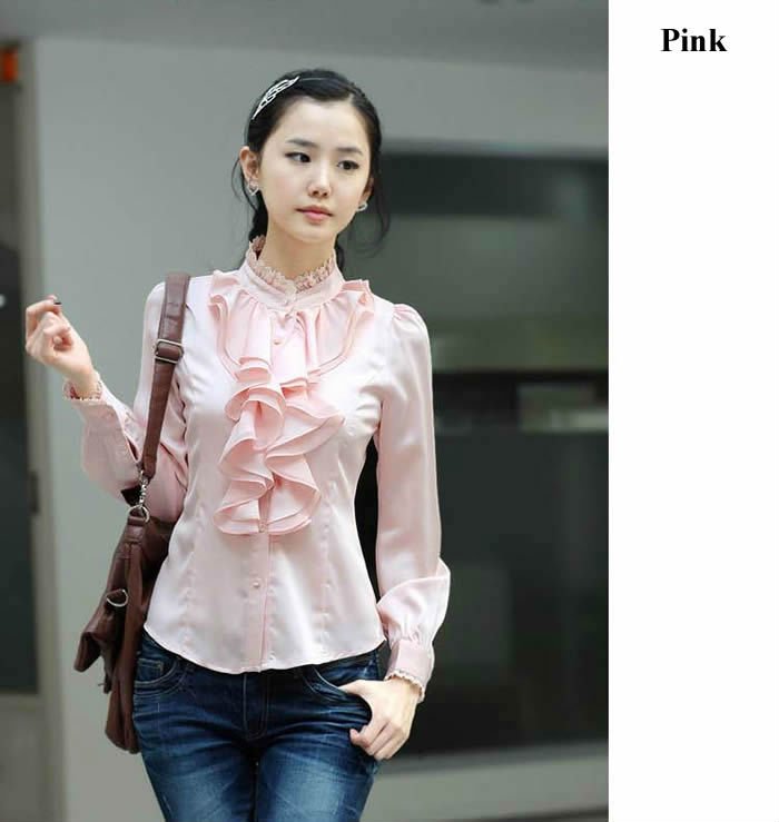 Free shipping Korean style women summer shirt OL dress faux silk tops sexy blouse elegant apparel authentic office lady shirts