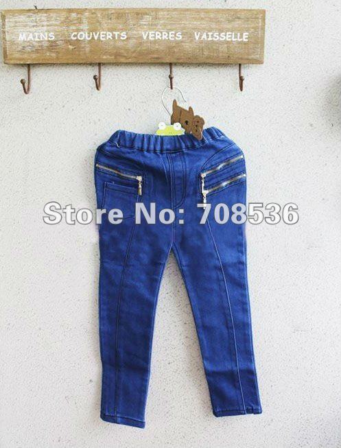 Free shipping!! Korean version Children  tapered jeans  Girl  skinny Pencil pants  Blue Girls long jeans / tight jeans