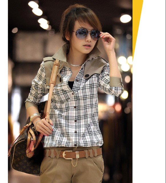 free  shipping,Korean version of the British-style sub-shirt lapel handsome long-sleeved Slim Ms.47  shirt.size:M L XL