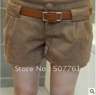 Free Shipping ! Korean version of the new comfortable material boots pants , super type was thin woolen shorts,Send belt