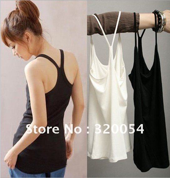 Free shipping/Korean version of the vest wild Y-longer section Camisole 68cm/Size fits all/Cotton/Sexy solid color