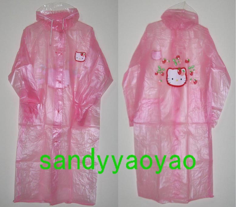 free shipping Kt adult raincoat kitty cartoon raincoat walking pink