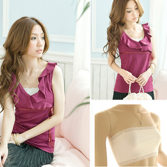 Free shipping ! Lace decoration tube top h1272 p7