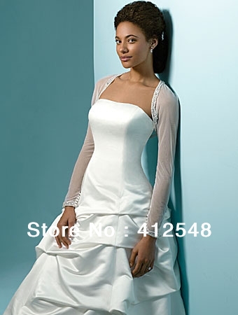 Free Shipping Lace Long Sleeve Wedding Wraps J01