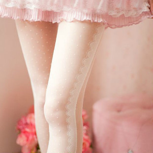 free shipping Lace vintage personality pantyhose milky spiral basic ultra-thin stockings