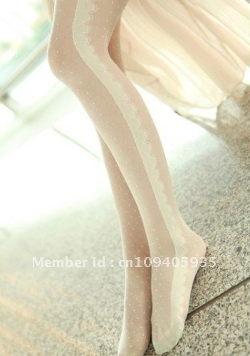 Free Shipping Ladie's White Lace Tights , Silk Stocking , Woman's Sexy Jumpsuit,