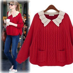 free shipping ladies christmas red sweater  dress loose pullover sweater knitted basic cyber monday