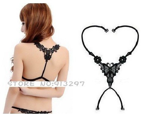 free shipping Ladies fashion Butterfly with rhinestone Sexy Style ADJUSTABLE BRA BELT SHOULDER STRAP multi color available
