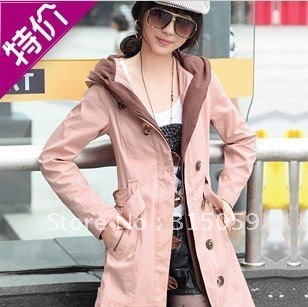 Free Shipping , Ladies fashion long coat, Korean Ladies fahion winter coat . Wind coat