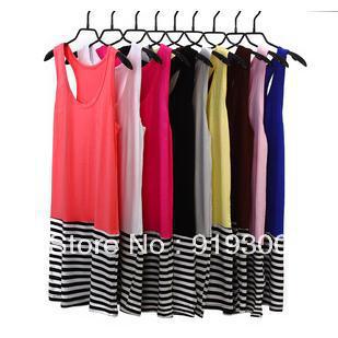 Free Shipping!!! Ladies fashion MODAL long t-shirt,women's high quality sleeveless vest,sexy tank top,5 pieces/lot  #CS11