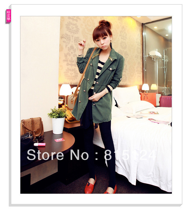 Free shipping  Ladies fashion Slim double-breasted coat