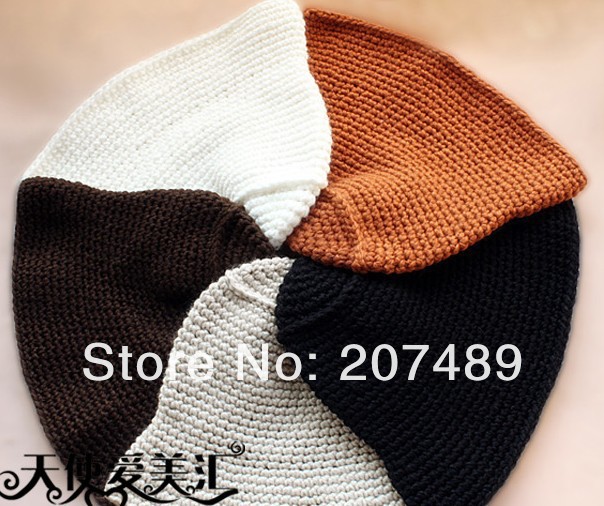 free shipping ladies''s fashion bucket Fisher Leisure Knitted hat Beanie Cap Autumn Spring Winter multi colors unisex